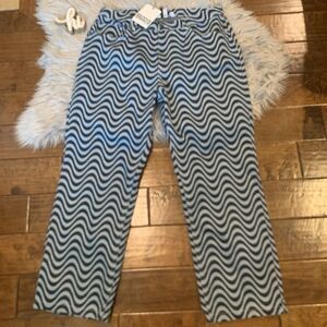 Ragged Priest Jeans Mens Size 36 Blue Black Swirl Pattern Hi Rise Straight New